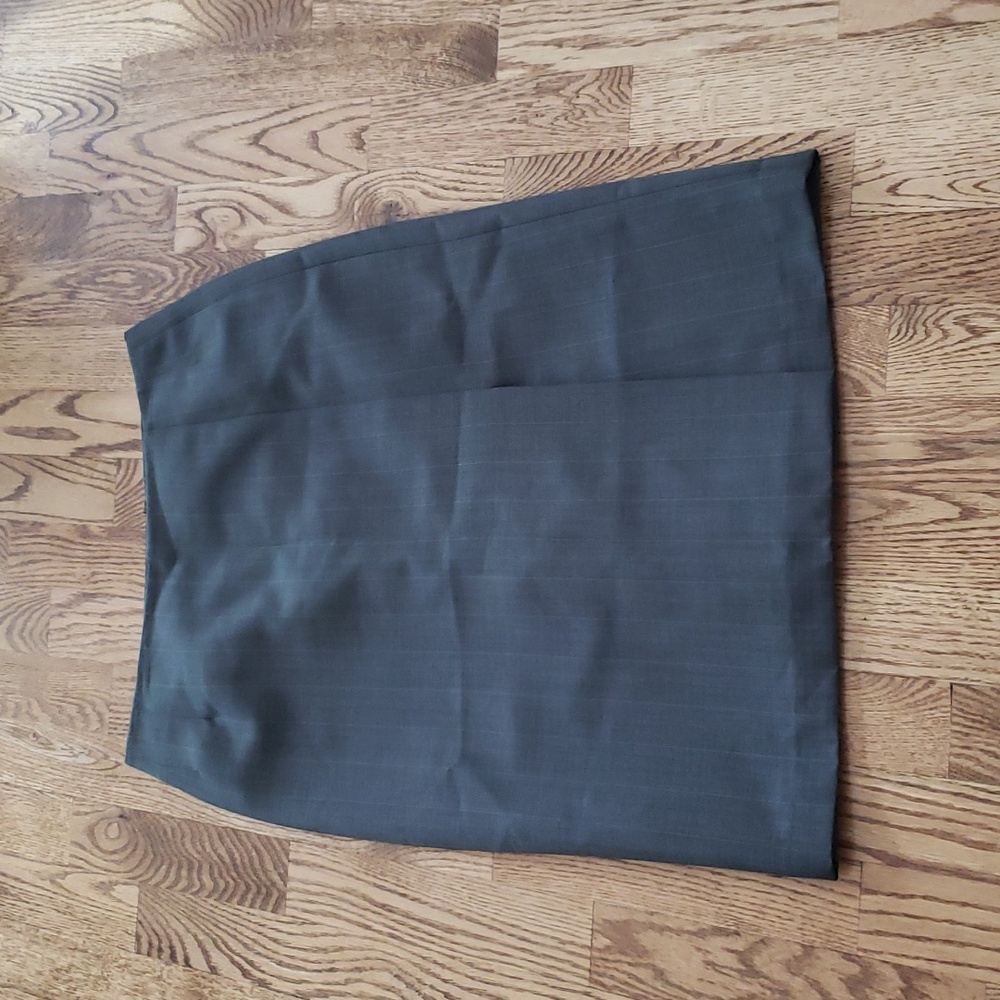 (1/2) SUZY Suzy Sheir Slim Fit Pencil Skirt Classic Pinstripe Business Black Tie